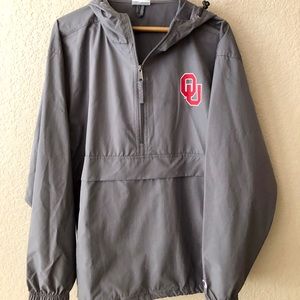 Men’s M champion “OU” hooded windbreaker pullover